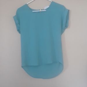 High low zipper back top by pink rose